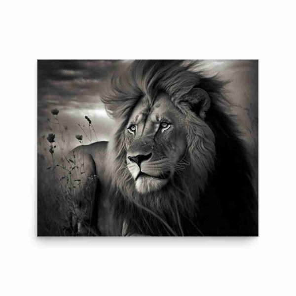 Lion Under Sky Poster